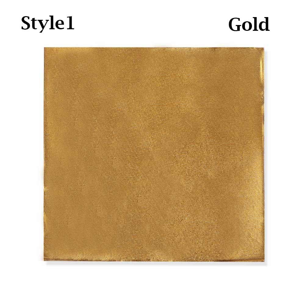 100 Stuks Diy Metalen Embossing Kleur Tin Voedsel Bakdecoratie Inpakpapier Snoep Chocolade Aluminiumfolie Pakket Papier