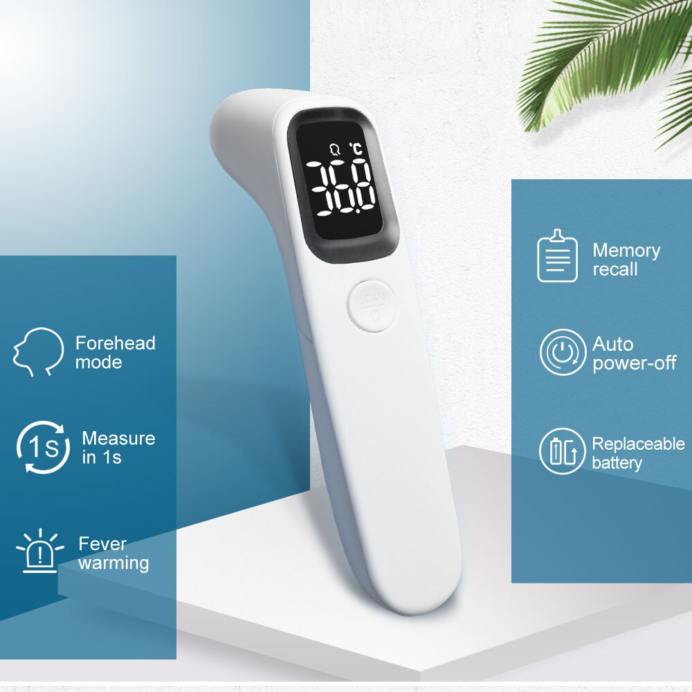 Sinocare multifunktion digital termometer infrarød lcd kropsmåling håndled pande øre berøringsfri til voksne børn: Stor skærm