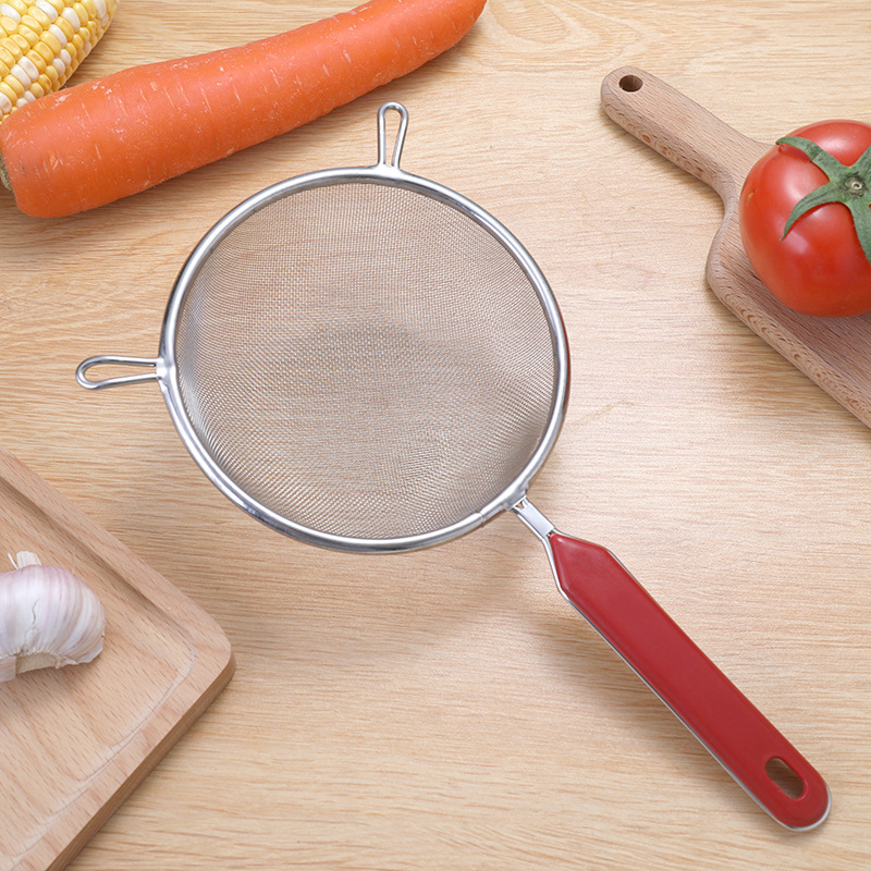 1PCS Stainless Steel Oil Sieve Strainer Soybean Milk Flour Filter Wire Fine Mesh Colanders Double Ears Kitchen Tools