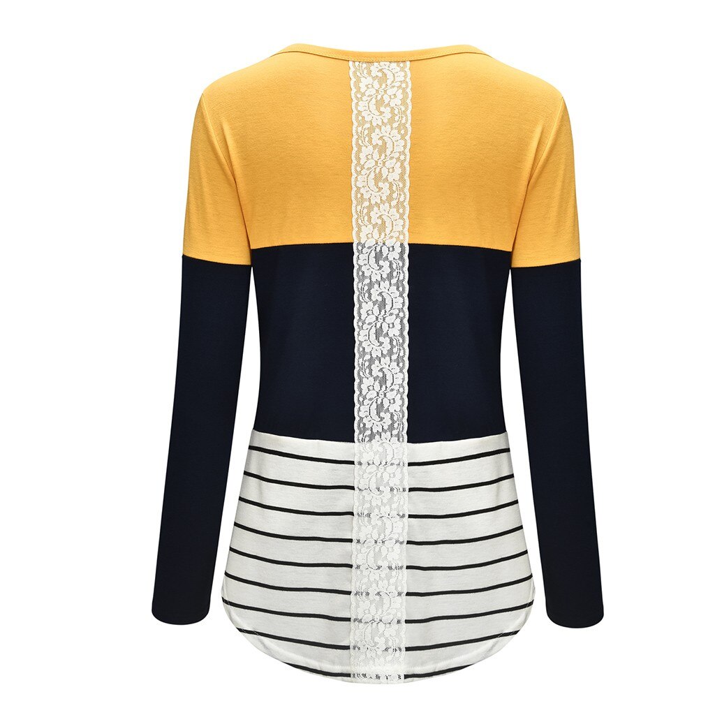 Kvinder mor gravid ammeoverdele langærmede t-shirt med stribet print barsel amme bluse tøj toppe sommer