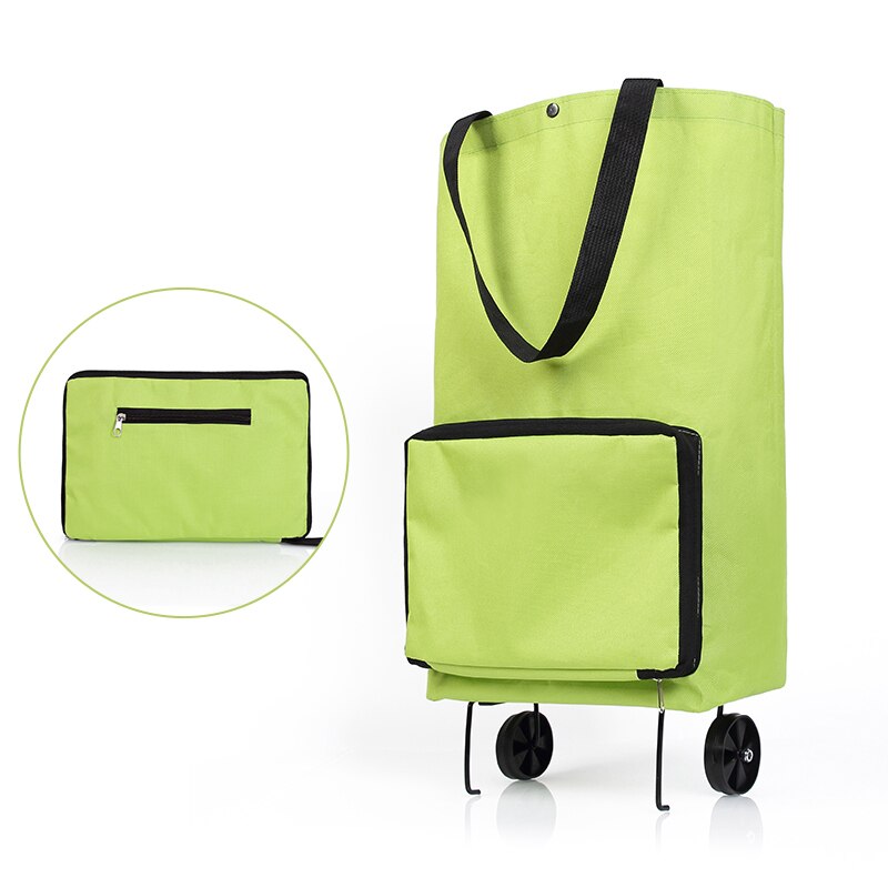 Miljøvenlig trolley taske bærbar multi-funktion oxford folable tote indkøbspose genanvendelige indkøbsposer med hjul købmand vogn