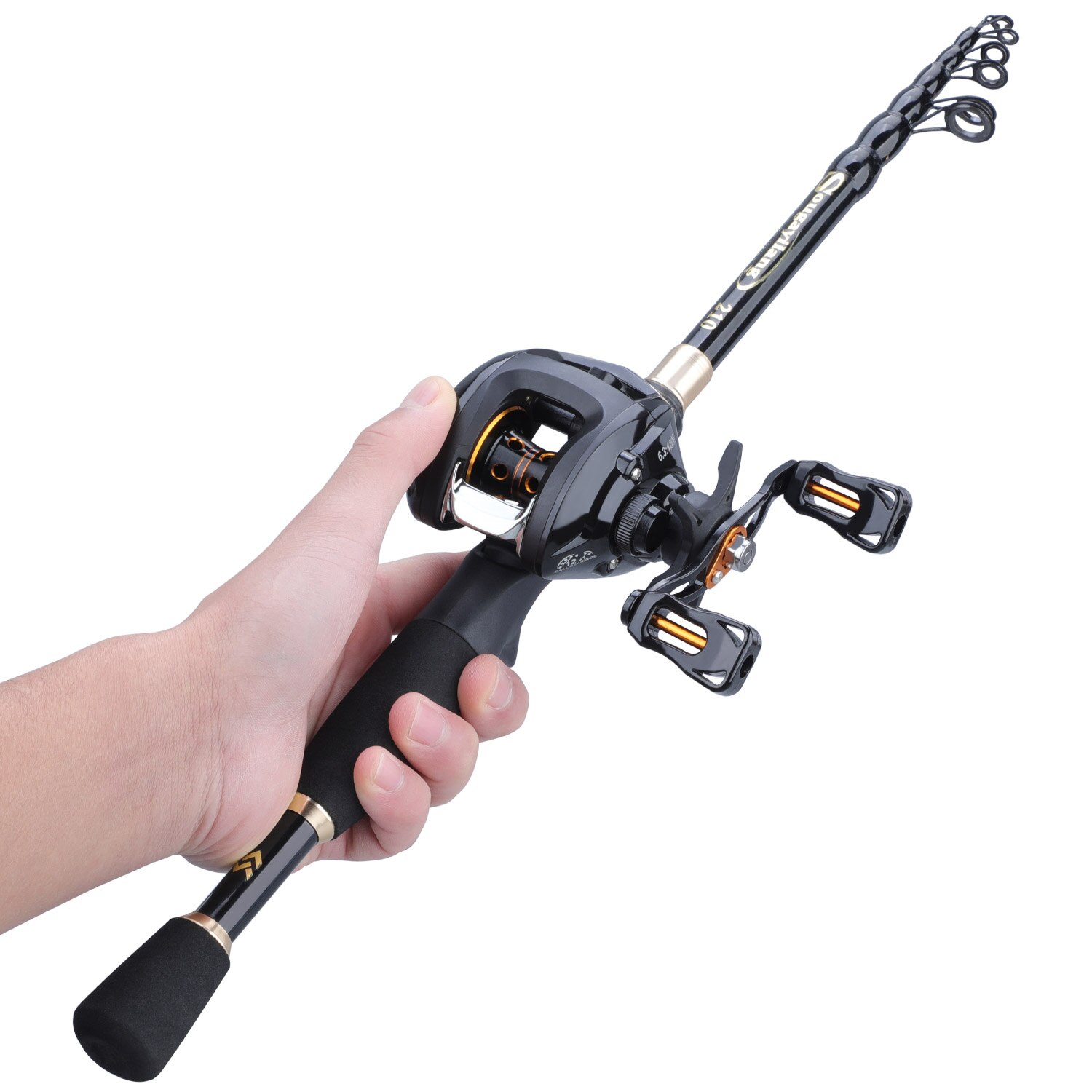 Sougayilang 1.8-2.4 M Draagbare Telescopische Hengel En 12 + 1bb 6.3: 1 Overbrengingsverhouding Vissen Reel Visgerei Combo