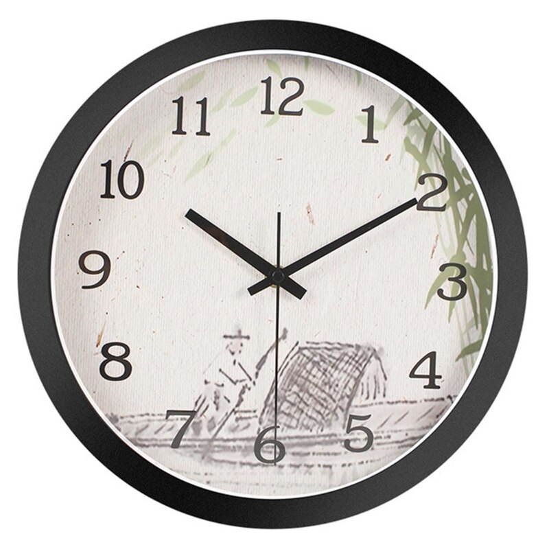 Chinese Style Wall Clock Led Glowing Intelligent Sound Control Mute Clocks: 14