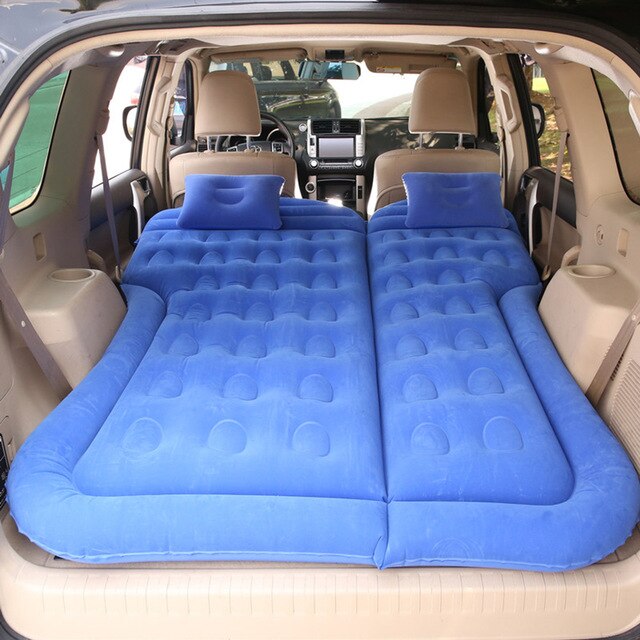 InCar Inflatable Bed Air Mattress Universal SUV Car Travel Sleeping Pad Outdoor Camping Mat Child Rear Exhaust Pad Car Rear Seat: blue