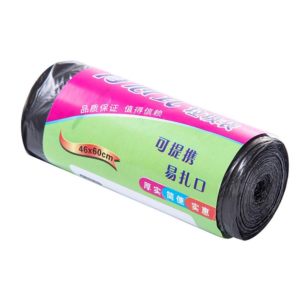 Vest-type Large Garbage Bag Thick Roll Disposable Plastic Bag Household Rubbish Bags Plastic Trash Bag Kitchen Tools 20 pcs: Black