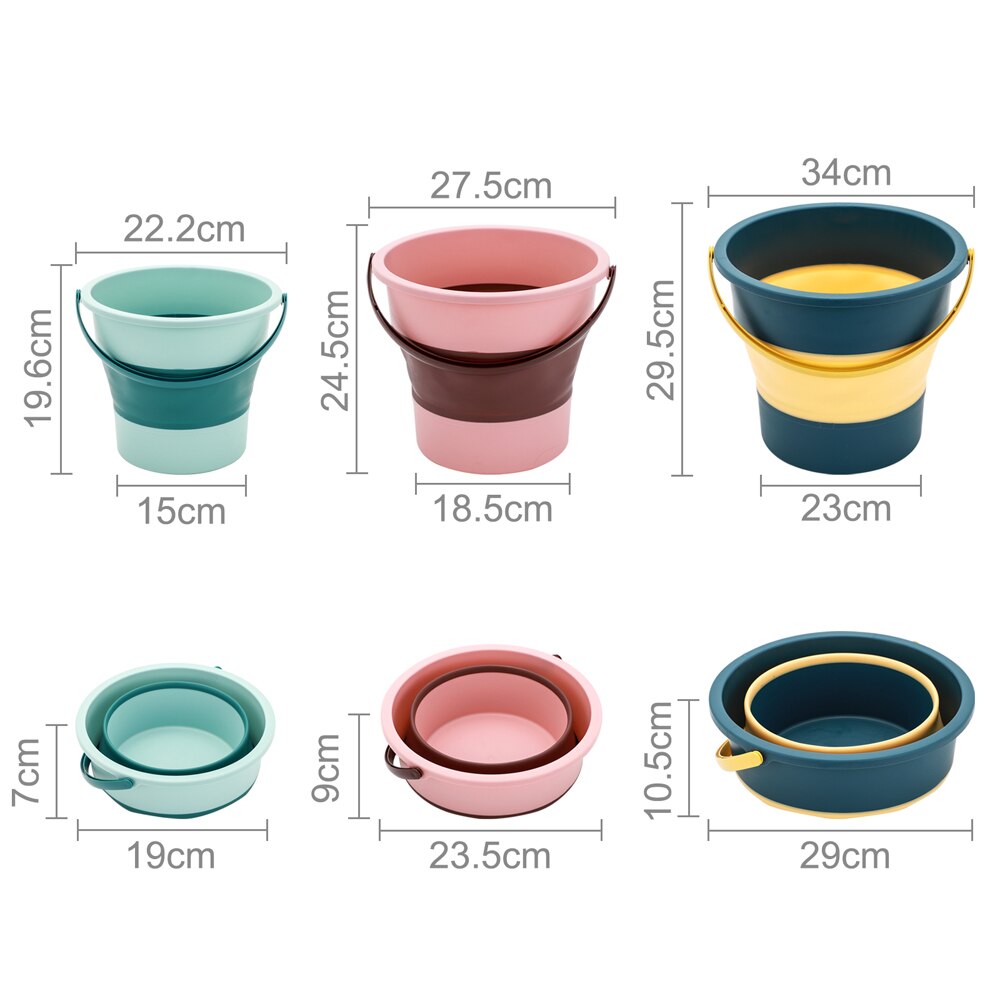 4.6L/10L/16.8L Collapsible Bucket Portable Folding Bucket PP TPE Car Washing Bucket Children Outdoor Fishing Travel Home Storage