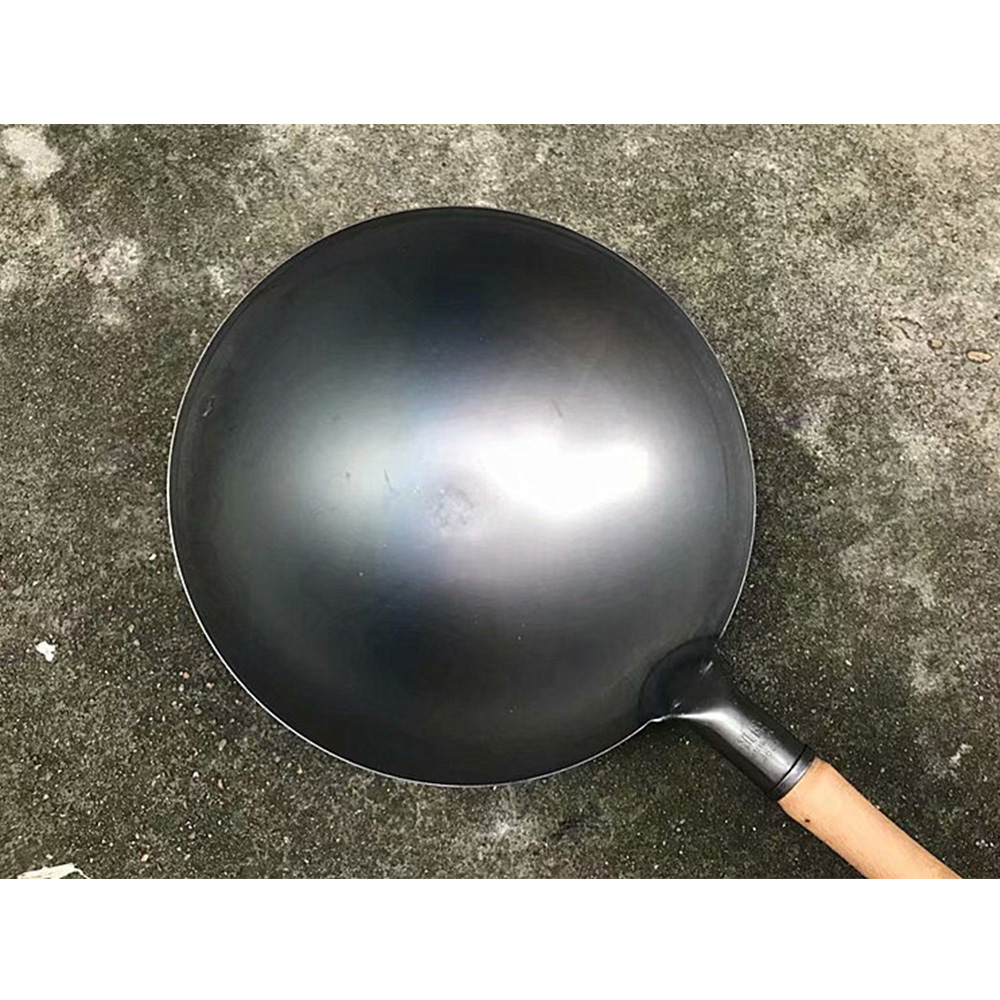 34cm Niet-coating Woks Voor Keuken Pot Ouderwetse Traditionele Ijzeren Woks Geraffineerde Iron Pan Chinese Grote Woks
