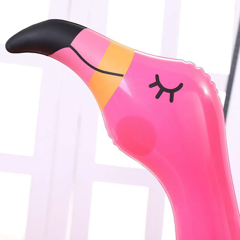 Bærbar oppustelig flamingo hovedhat med 4 stk kasteringe vandspil til familiefest pink pvc materiale pools &amp; sjovt legetøj