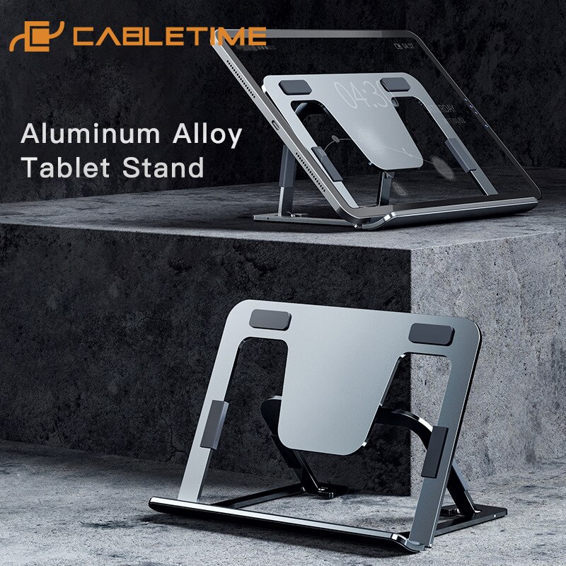 Cabletime Multi Tablet Stand Voor Ipad Aluminium Opvouwbare Verstelbare Voor Ipad Pro Air Samsung Xiaomi P63