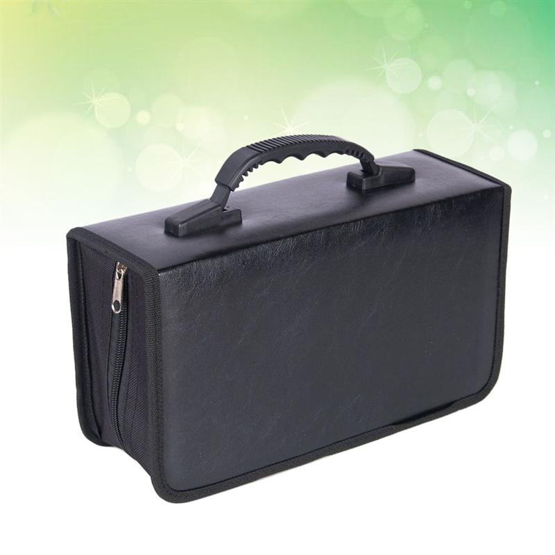 Cd förvaringsväska cd skyddsväska dvd skyddsväska förvaringsväska svart  (128 st kapacitet)