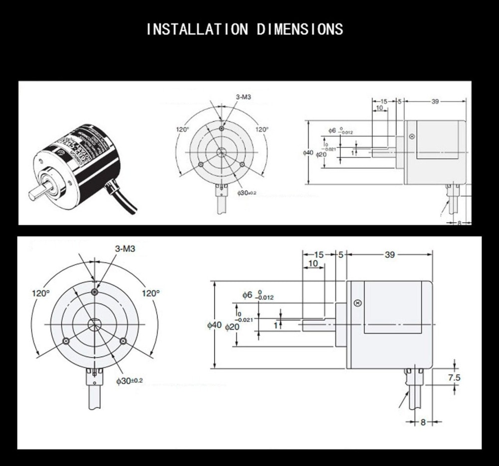 Encodeur Rotatif Optique E6B2-CWZ3E - Incrémental NPN Sortie - 600 Impulsions/Tour - Pour Automatisme Industriel