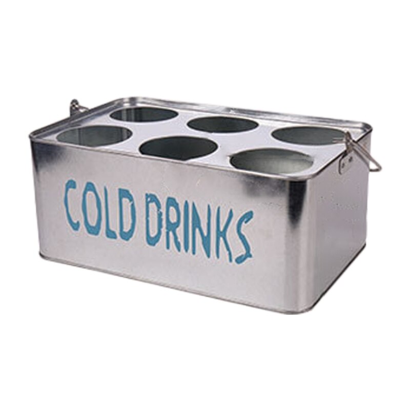 6 Bottles Metal Wine Beer Bottle Basket Carrier Display Holder Rack for Bar KTV Restaurant Home Decor: Silver / S