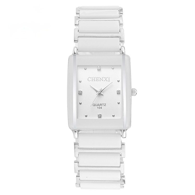 Platz paar uhren frauen uhr quarz keramik uhr: Male white