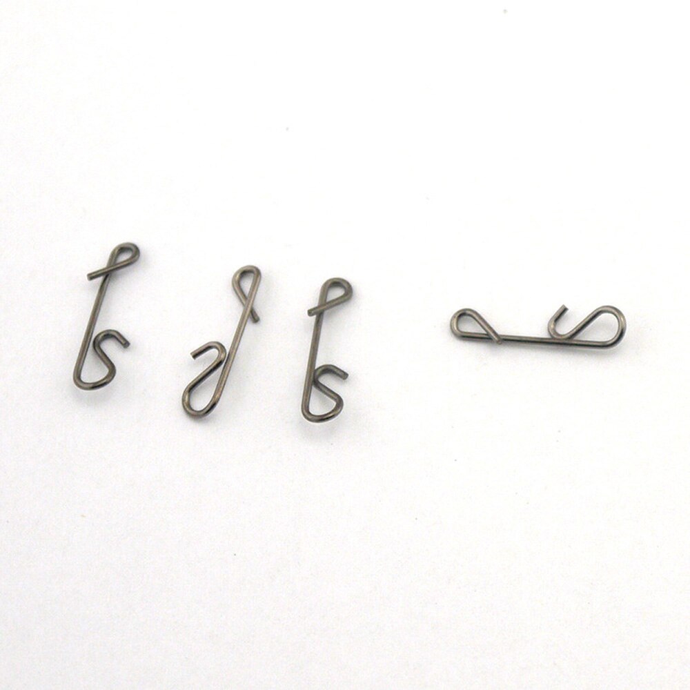 50pcs/lot Stainless Fishing Line Braid Knotless Connectors Winding pin Wire 11mm-21mm Fishing Hanging Snap swivel