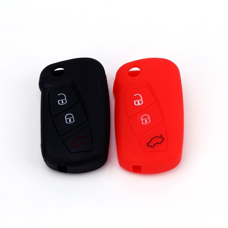 3 Buttons Silicone Car Key Case for Ford KA MK2 Aftermarket Folding Keychain Holder Remote Control Fob Protector Cover