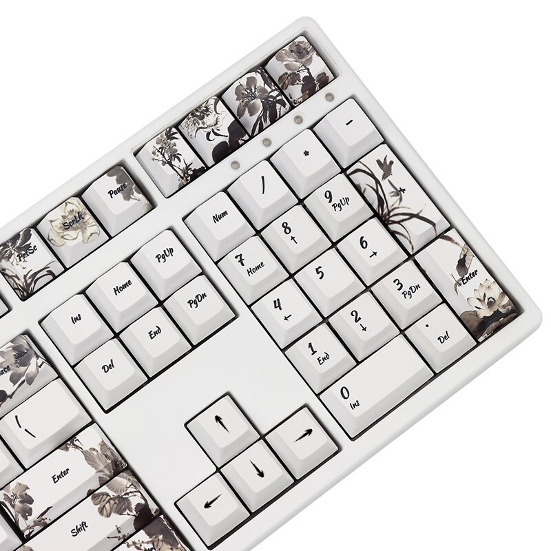 130 Keys PBT Keycaps Ancient Chinese ink painting ... - Grandado - Pbt Keyboard Keycap Painting Services