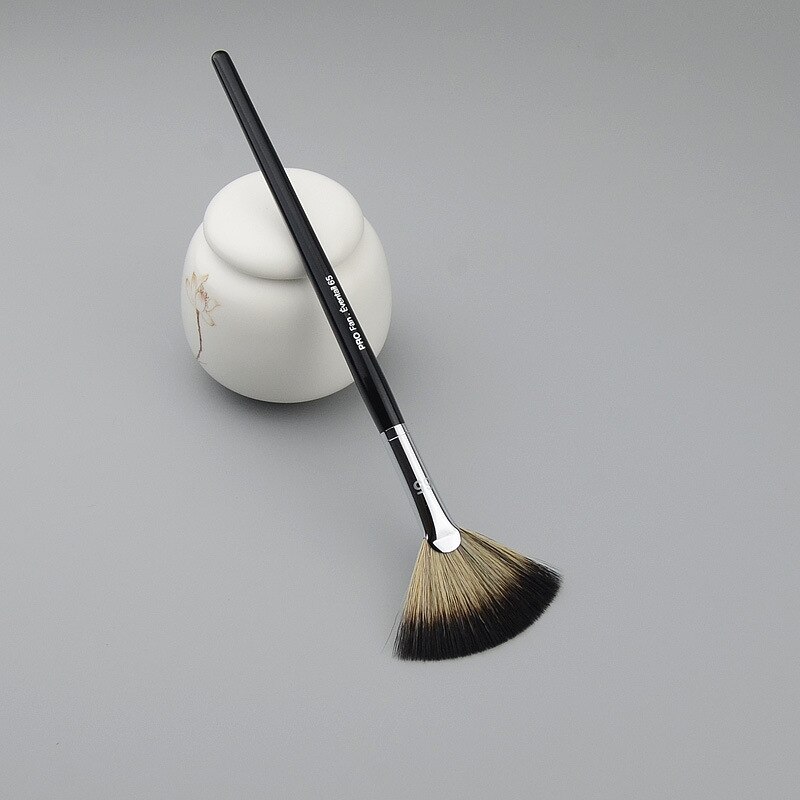 65#  pro fan børste makeup børster pudder highlighter fan børste ansigt makeup indstilling pudder børste kosmetisk børste værktøj