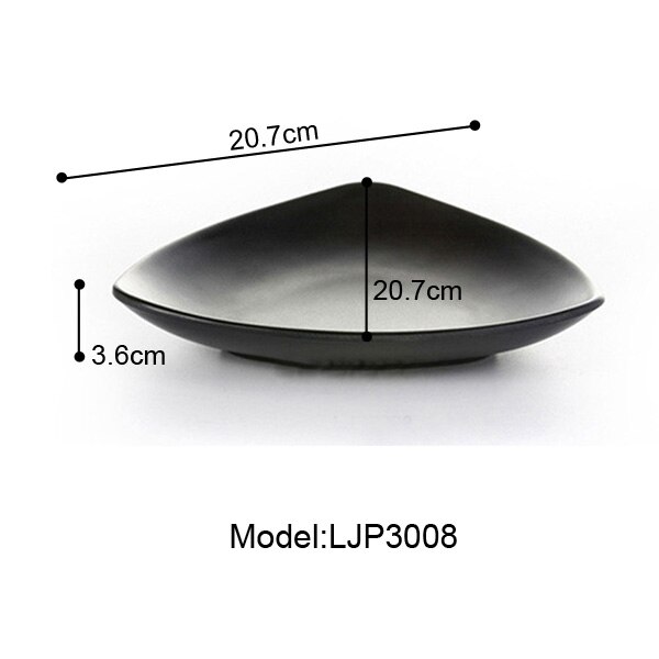 A5 Melamine Three Angle Plate Dinner Plate Black Frost Dinnerware Korean Style Japanese Snack Snack Food Dish Tableware: LJP3008