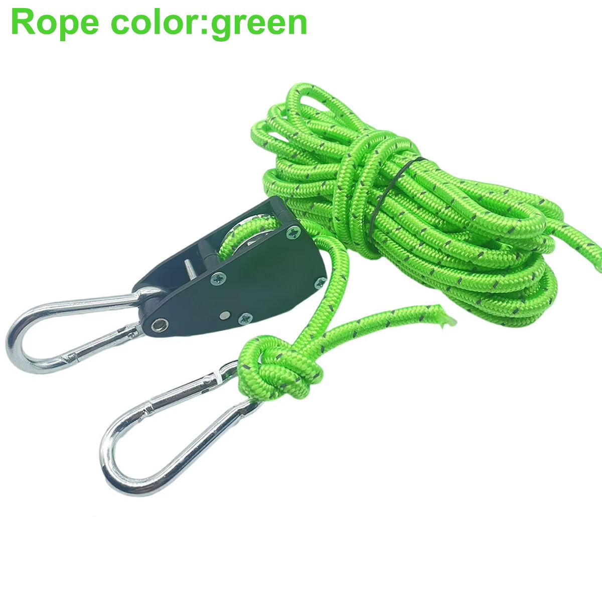 6 mm draagbaar verstelbaar fix campingtouw met ratelkatrol 5M draagbaar verstelbaar winddicht touw voor luifel klimmen kano: green
