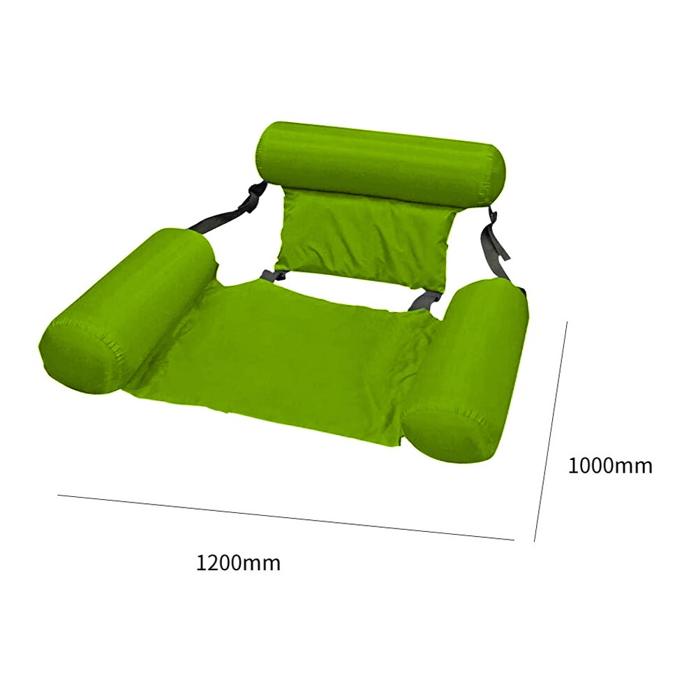 PVC Summer Inflatable Chair Floating Row Swimming Pool Water Hammock Air Mattresses Bed Beach Water Sports Lounger Chair: Green Type B