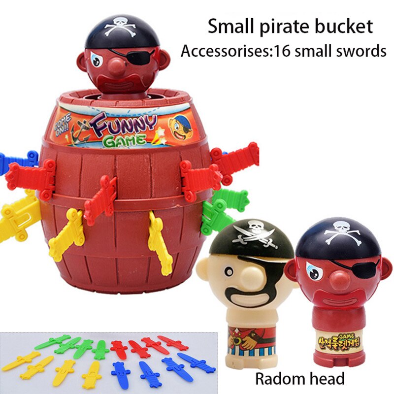 Children Tricky Pirate Barrel Games Multiplayer Two-Player Tiktok Lucky Stab Pop Up Games Funny Novelty Kids Gadget Jokes Game: Small