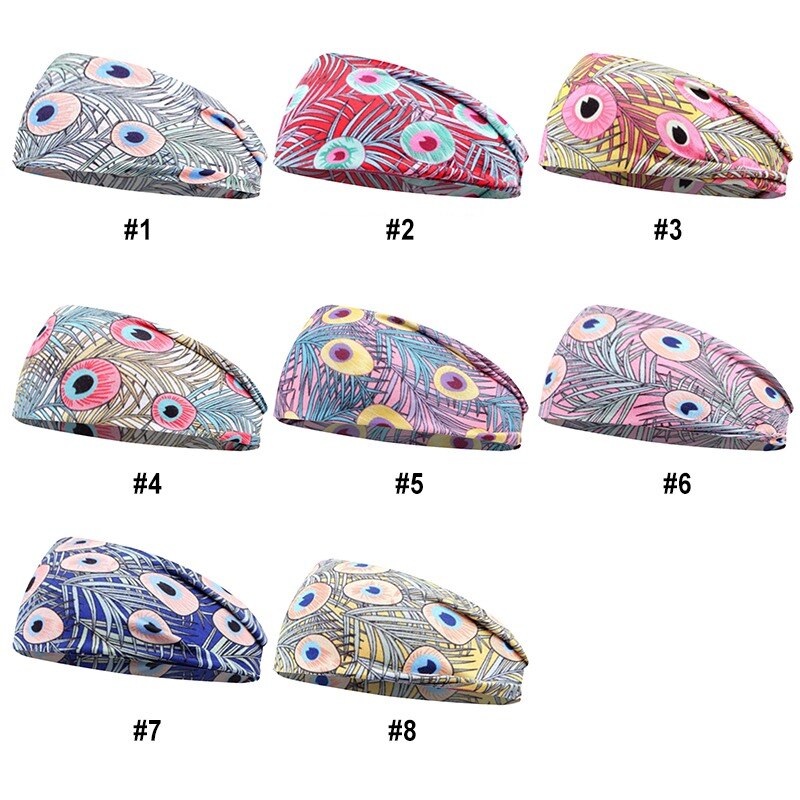 Sportliche lauf-stirnbänder, unisex, bedruckt, für damen, dehnbar, batik-haarband, elastisches, rutschfestes turban-kopftuch