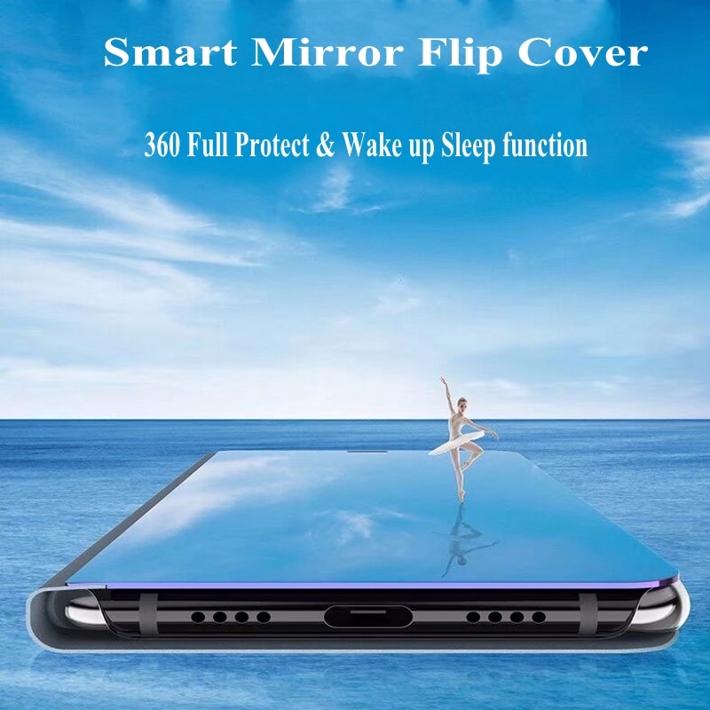 Mirror Smart Case For Xiaomi Mi Max 3 CC9E Case Clear View PU Leather Kickstand Flip Cover For Xiaomi Mi A3 LITE CC9 Max 3 Case