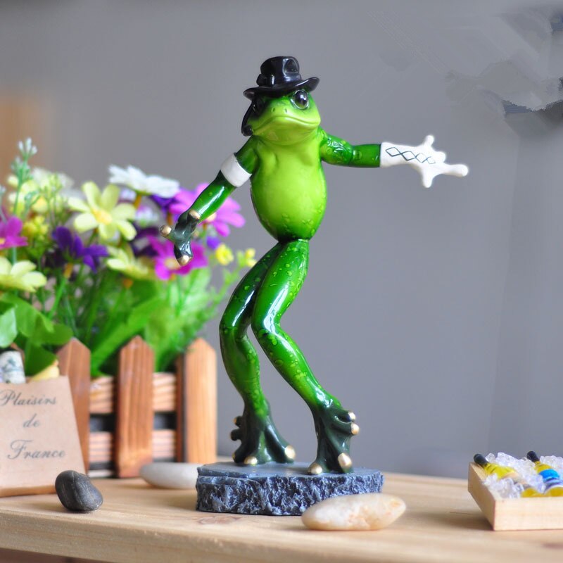 Modern Home Decoration Accessories Bizarre Dancing Frog Ornaments Statue Sculpture Resin Funny Frog Statue Home Decoration