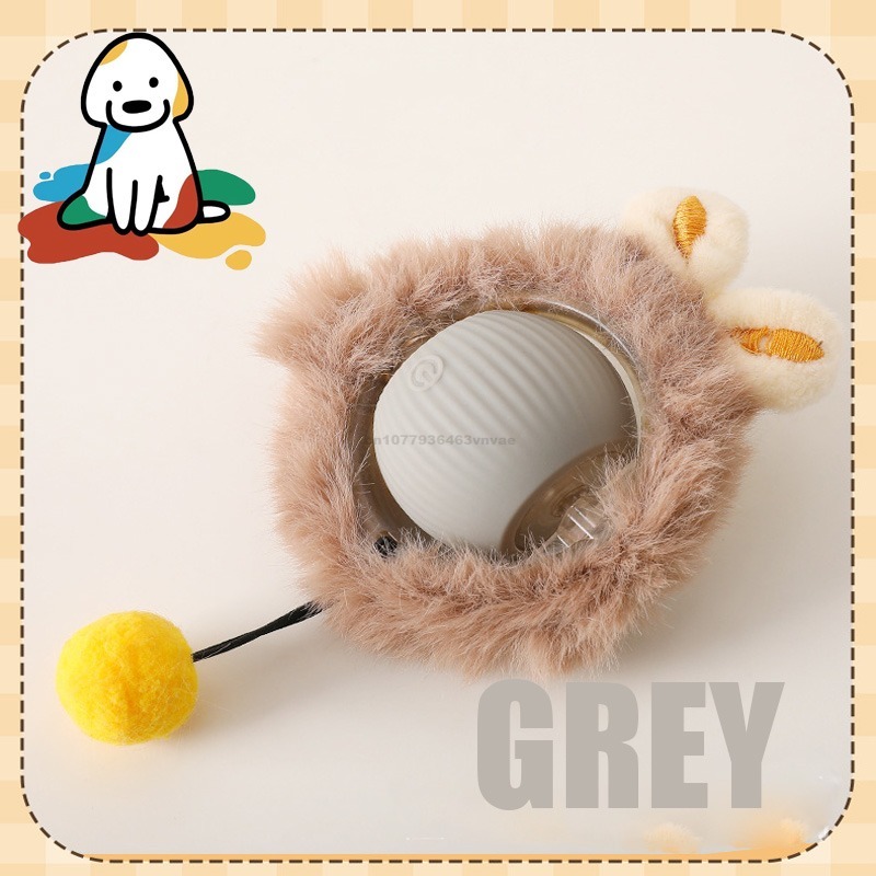 Pelota eléctrica para gatos, pelota rodante automática, cola de imitación, juguete interactivo recargable para mascotas, entrenamiento para perros y gatos, juguetes para mascotas con ratón de imitación: Rosa