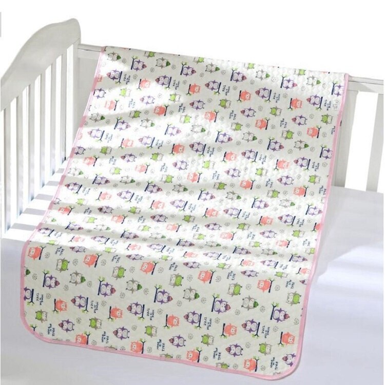 Vauvan ekologinen puuvillainen hoitoalusta vastasyntyneen vauvan hoitoalusta vauvansänkyyn vedenpitävä hoitoalusta pinnasänkyyn: Vaaleanpunainen vanha / 50 x 70cm