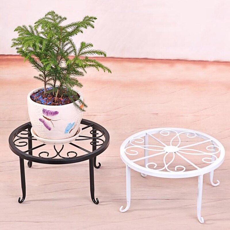 Support rond en fer forgé pour Pot de fleurs, présentoir pour plantes de jardin, balcon, décoration de la maison