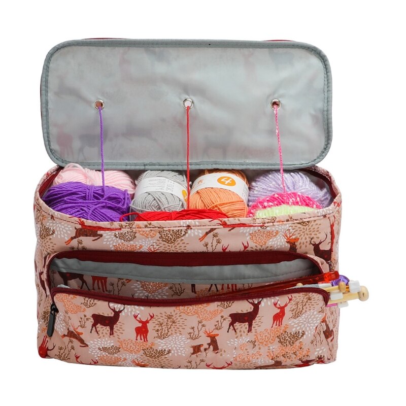 Yarn Storage Bag Knitting Organizer Bag Portable Knitting Tote Bag for Sewing