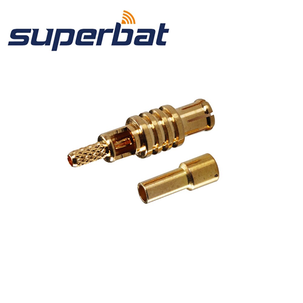 Superbat 10Pcs Mcx Crimp Mannelijke Rf Coaxiale Connector Voor 1.13Mm Kabel Verguld