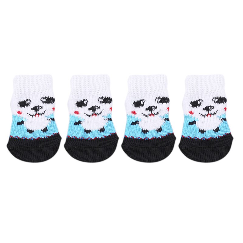 Zapatos antideslizantes para perros y gatos, zapatillas para mascotas, calcetines bonitos para interiores, botas de nieve para perros y gatos pequeños, suministros para mascotas: blue white S