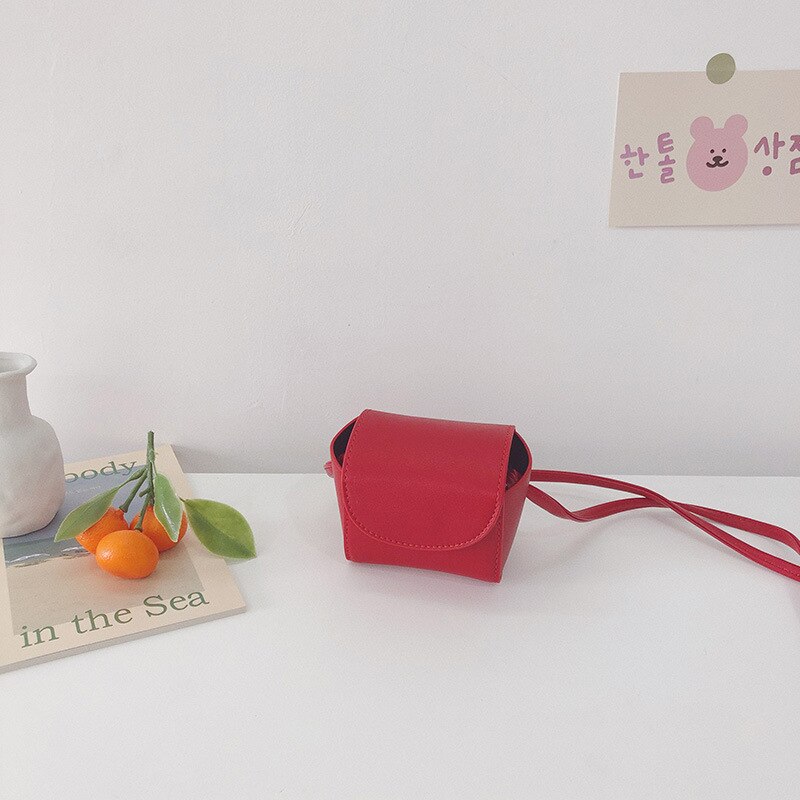 Cute Baby Mini Clutch Purse Kawaii Little Girl Small Coin Pouch Leather Messenger Bag Toddler Girls Wallet Purses: Red