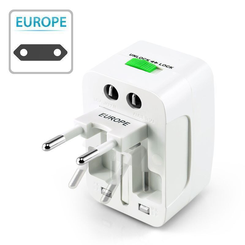 Tonbux ons EU Stekker Stopcontact Travel Adapter Universal Travel Socket USB Power Charger Converter 100-240V