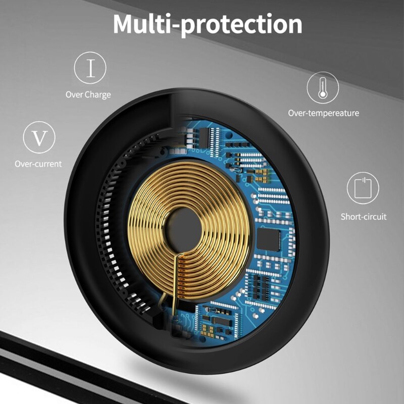 Ultra-thin Round PD 15W Desktop Wireless Charger Mobile Phone Home Fast Charging 1XCE