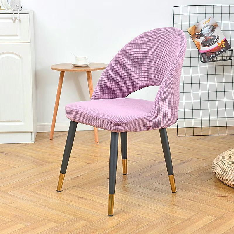 1Pcs Curved Chair Cover Hollow Back Jacquard Arc Armchair Covers Dining Chair Covers Spandex Home Bar Hotel House De Chaise: black