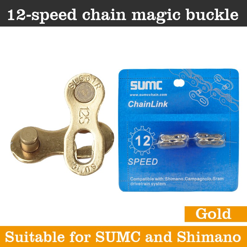 2 Pairs Bike Chain Magic Master Missing Link 6/7/8s 9/10/11/12s Chain Link Connector Bike Quick Magic Buckle Button Master Links: 12s gold