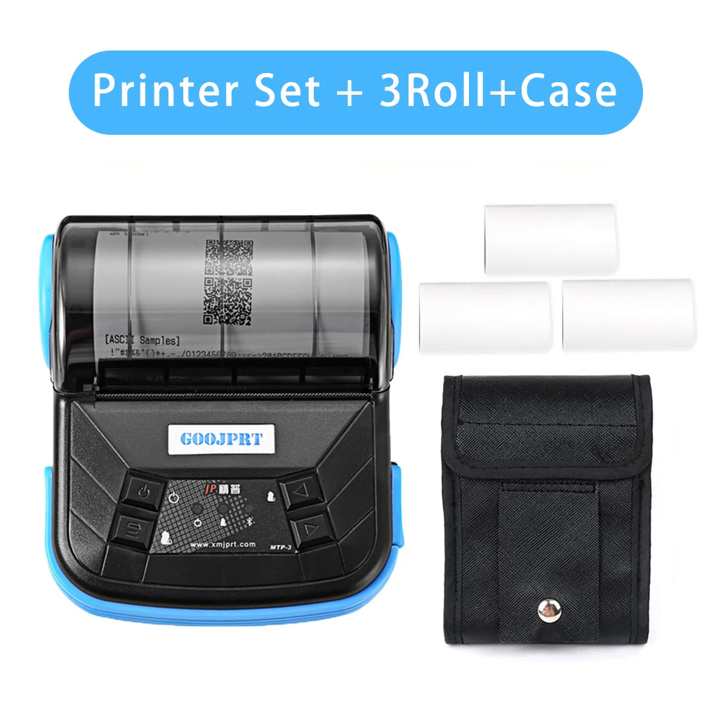 80mm Portable Thermal Printer Wireless Bluetooth Mobile Pocket Bill Printer Android Phone PC Printer MTP-3 Thermal Printer: Pink / EU Plug