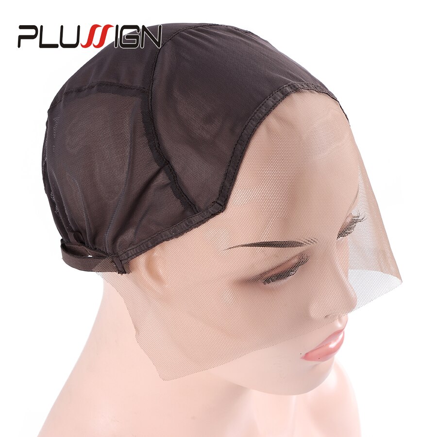 Plussign 1Pcs Ventilated Wig Cap Transparent 13*4 Swiss Lace Wig Cap For Diy Making Wigs With Adjustable Straps Average Size