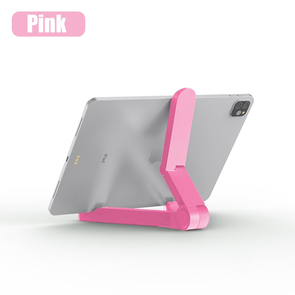 Folding Universal Tablet Stand Lazy Pad Support Phone Holder Phone Stand for Samsung Huawei Xiaomi IPhone IPad 10.2 9.7: Pink