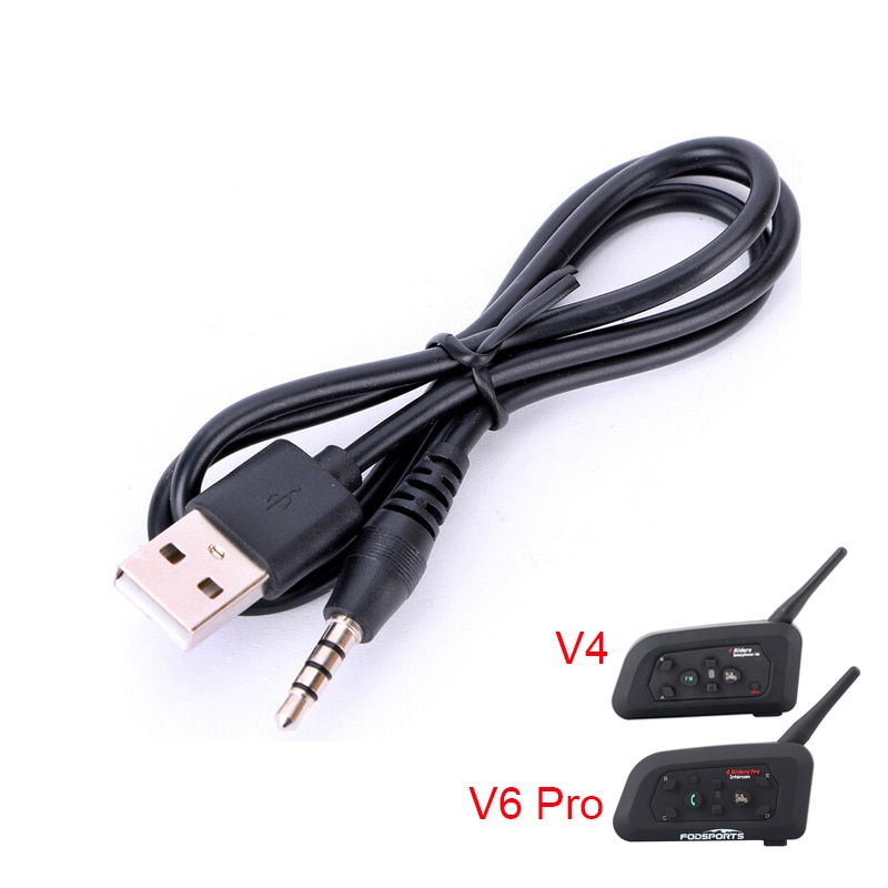 Fodsports Motorrad Gegensprechanlage USB Ladegerät Kabel für V6 Profi V4 Batterie Ladegerät USB Kabel Motorrad Helm Headset Zubehör