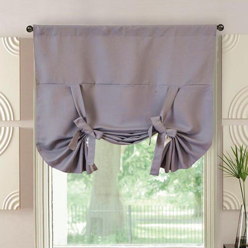 Kitchen Short Purdah Curtains Window Roman Blinds Drapes European style Decorative Valance: dark grey