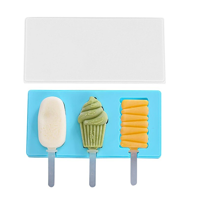 Silicone Ice Cream Mold DIY Homemade Wooden Stick Freezer Juice Forms For Ice Cream Tray Popsicle Barrel Maker Ice Cream Tools: Style B 5