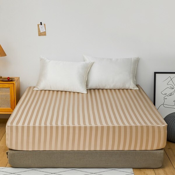 Hoeslaken 100% Natuurlijke Moerbei Zijde Elastische Band 1Pc Laken Luxe Effen Kleur Dubbele Queen Size Echte Zijde matrashoes: Khaki / 137x190x33cm