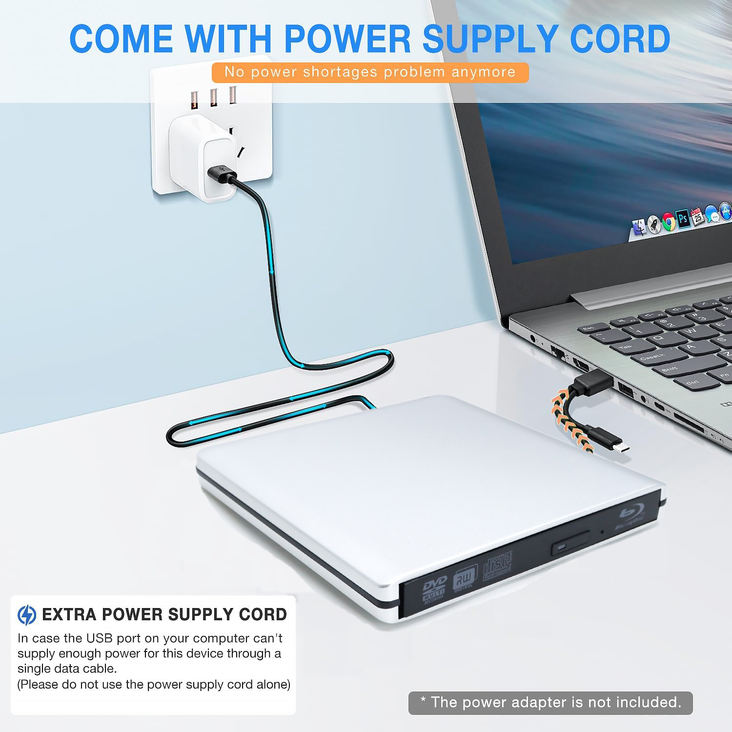 External USB3.0 Blu-Ray Reader Bluray Burner 3D BD-ROM Optical DVD Burner BD-RE Writer Bluray Play for Laptop/Desktop