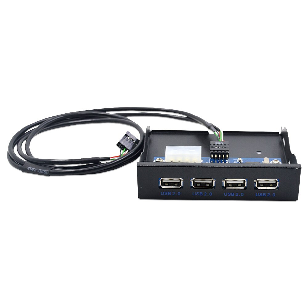 Chipal 4 portar usb 2.0 hubb usb 2.0 adapter pc frontpanel expansionsfäste med 10 stifts kabel för stationär 3.5 tum fdd floppy bay