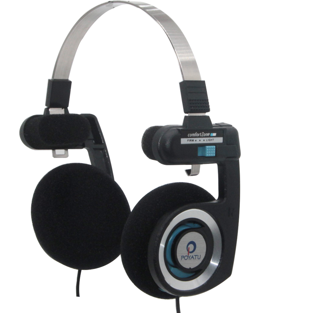 Poyatu Retro Hoofdtelefoon Met Microfoon Stereo Classic Open Hifi On-Ear Hd Oortelefoon Opvouwbare Draagbare Lichtgewicht Headset: Black