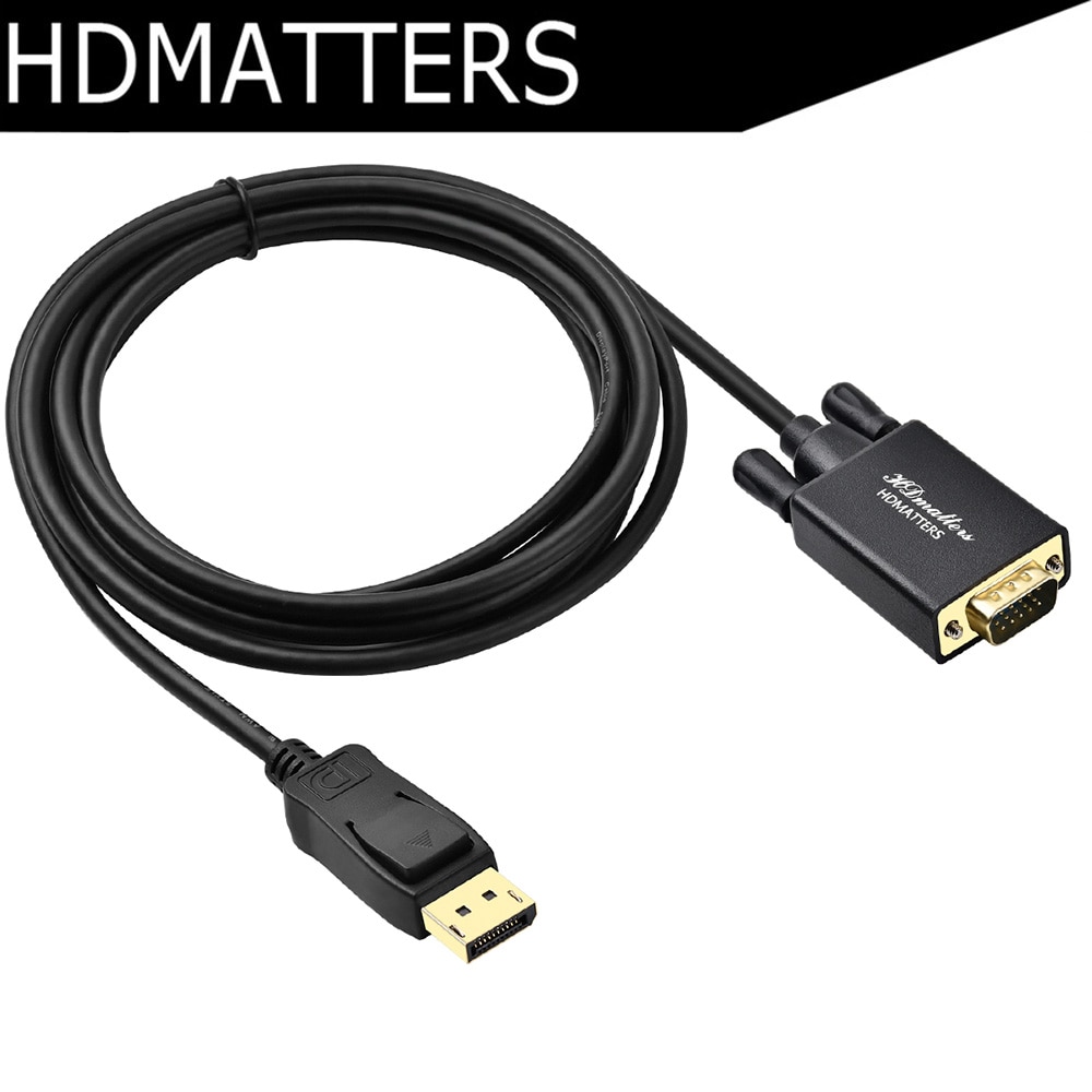 Premium Displayport to VGA cable 1.8M 3.0M Dp in to VGA out for HP Dell Lenovo PC laptop